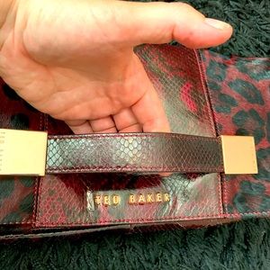 Ted Baker Leather and Fur Clutch